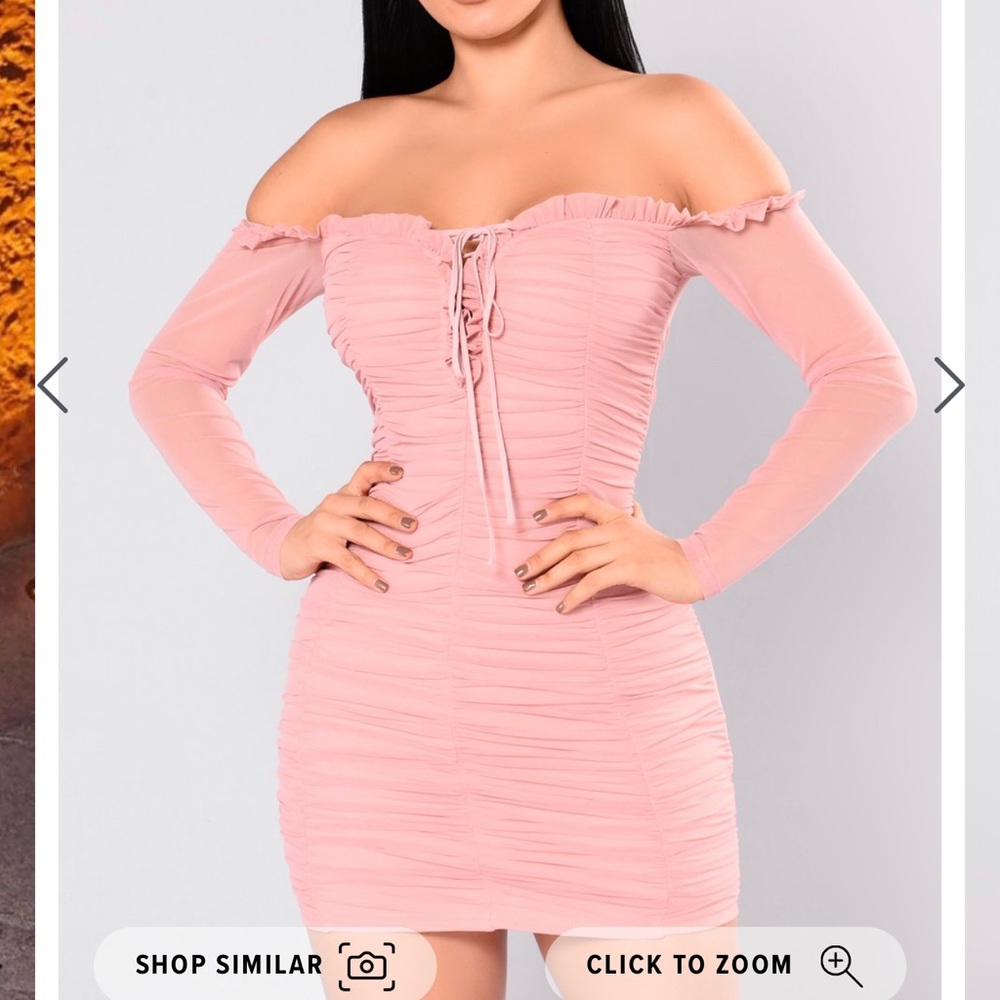 Sexy pink mesh dress